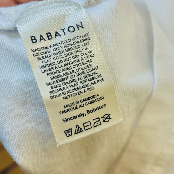 ARITZIA BABATON tee shirt dress shoulder pad mini white size extra extra small - Picture 6 of 7